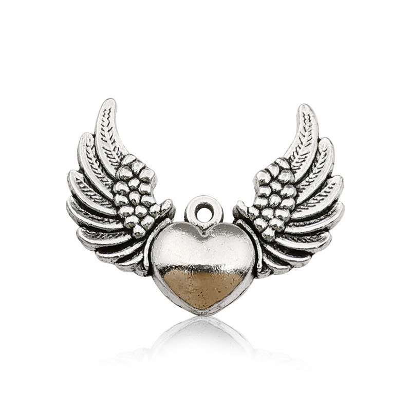 Cruzar la frontera nuevo 20 mezclado antiguo plata vintage alas de plumas de aleación de La Joyería colgante alas de Ángel colgante material