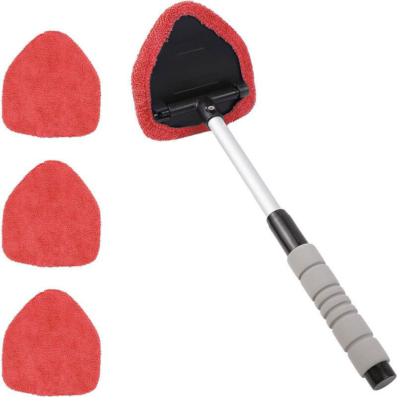 Microfiber Windshield — Qìchē Car cleaning tools - b-style-eva-cover-4-red-pentagon-cloth-covers-shrinks-34cm-extends-47cm