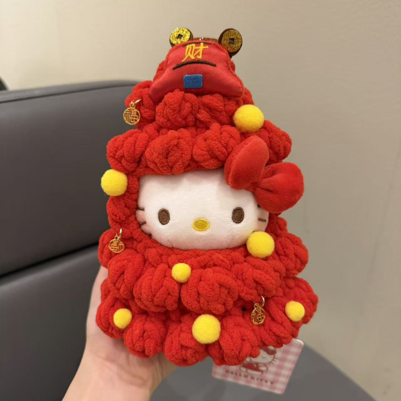 Genuino clásico KT Hello Kitty mochila bolso colgante dibujos animados lindo hellokitty llavero muñeca de felpa mujer