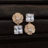 6 silver needles-gold-white