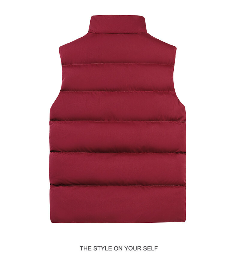 Vest Men's And Women's Loose Casual Padded Jacket Couple Thickened Stand-up Collar Vest Jacket_voghion.com