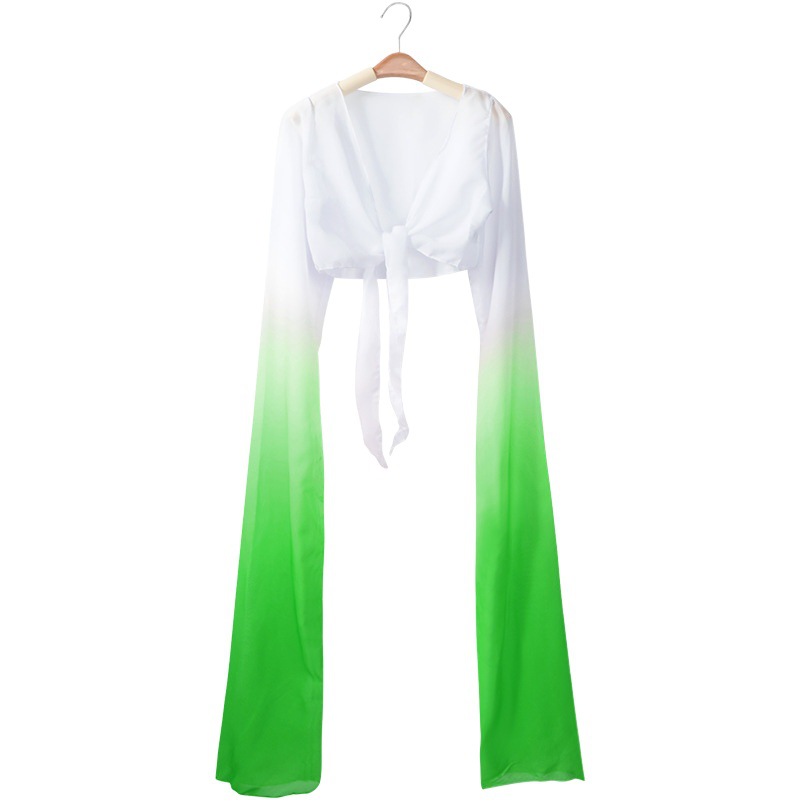 Degradado de color danza clásica Ópera de Pekín danza Xizanga práctica de baile infantil manga de agua superior panghong danza rendimiento swing manga