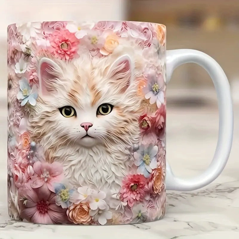 Граница внешняя торговля 3D самолет цветной кот Кат Котенок швейная машинка керамическая кофейная