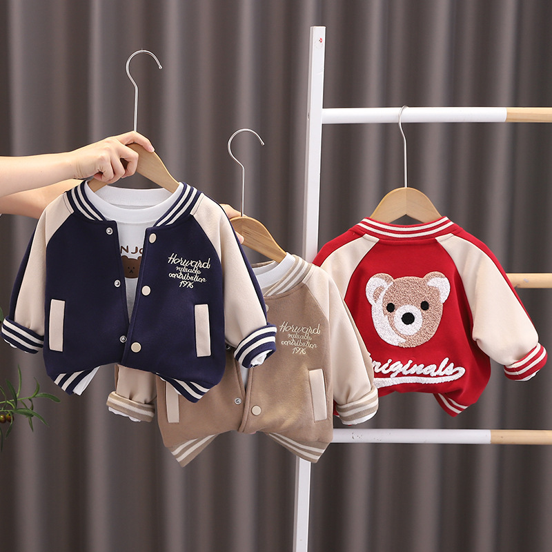 Children's clothing boy's coat spring and autumn 2024 new baby baseball uniform top spring clothing small children's spring coat wholesale