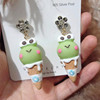 Food play, earrings for ice cream, European style, silver 925 sample