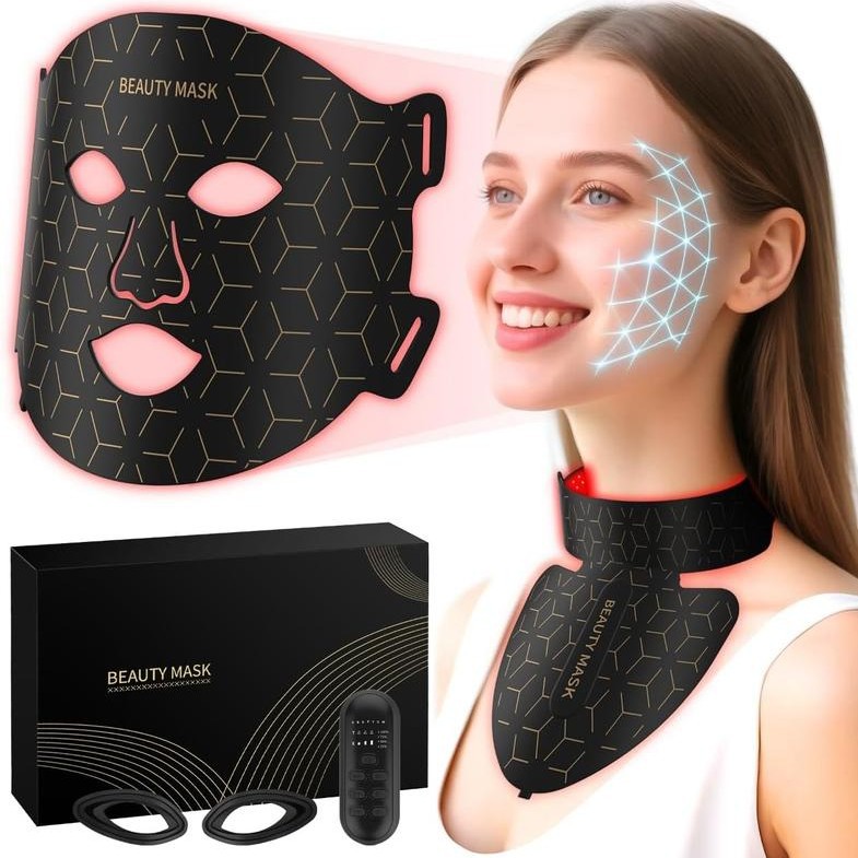 Силиконовая LED-маска для лица и шеи белая без ИК