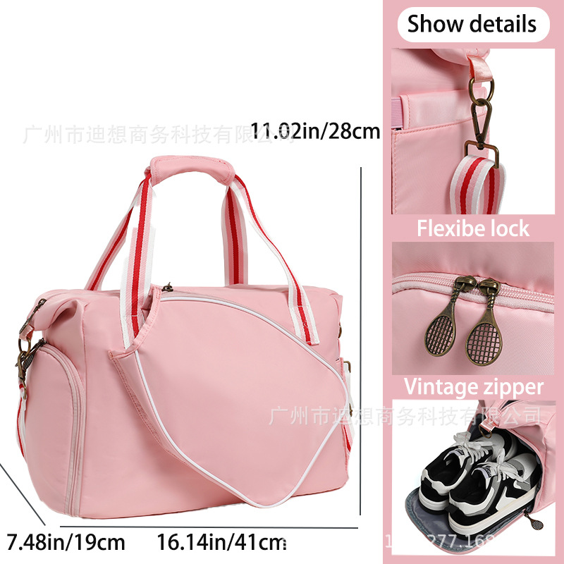 Bolsa de pelota Peak 2025 rosa de alto valor nuevo bolso de bofetada de mensajero de gran capacidad con almacén de zapatos independiente entrenamiento portátil