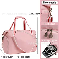 Fuchsia high quality capacious shoulder bag, racket, handheld belt bag for training