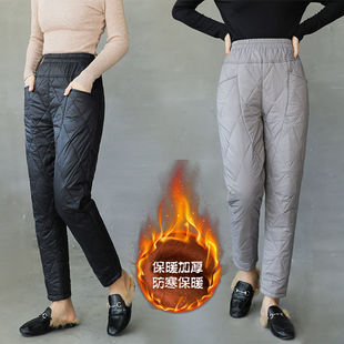 【厂家直销】保暖高腰轻薄纯色羽绒棉裤2022冬季宽松显瘦时尚休闲