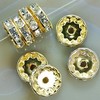 4 6 8 12 10mm white diamond ring silver gold plating rose gold white K gun black waves and straight rhinestones w6