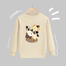 儿童秋装男童女童圆领上衣2023秋季新款韩版长袖卡通卫衣批发外贸