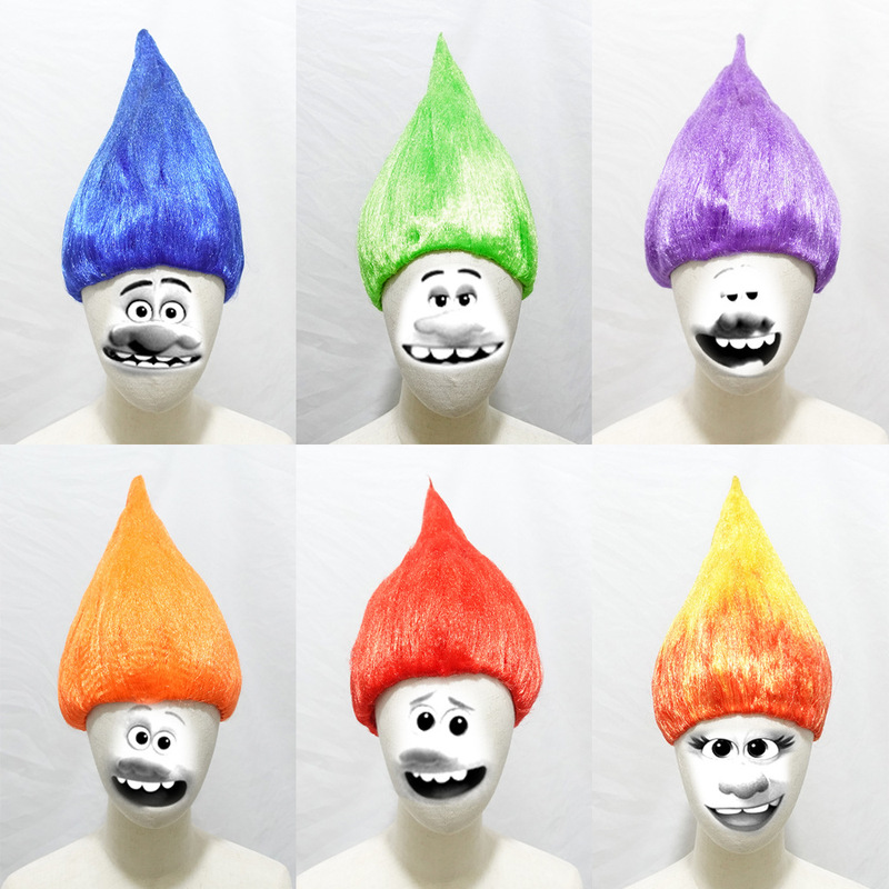 Cross-Border Halloween Cosplay Wig Troll Troll Wig Flame Festival Wig Anime Elf Wig
