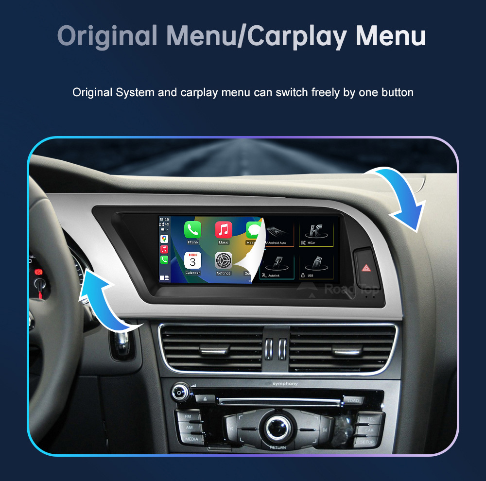 8.9 inch wireless CarPlay display for A4 A5 2009-2012 radio player