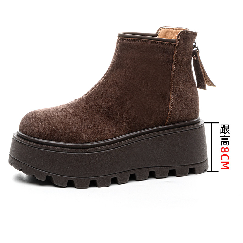 Botas de neve plataforma mulher em camurça antiderrapante_voghion.com