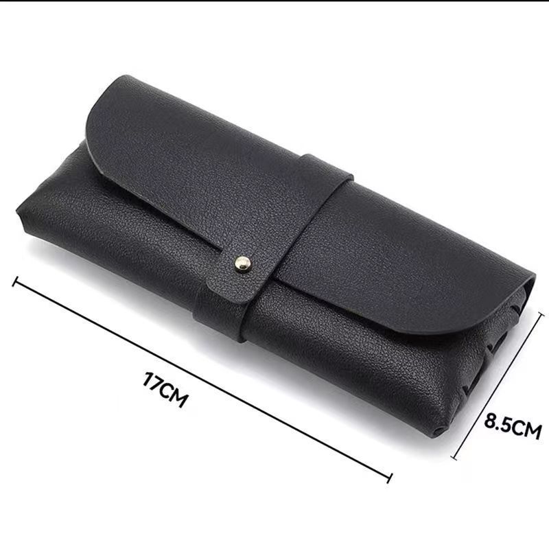 Fashionable Simple Black and White Leather Soft Bag Glasses Box with Nearby Glasses High-value Portable Sunglasses Storage Box