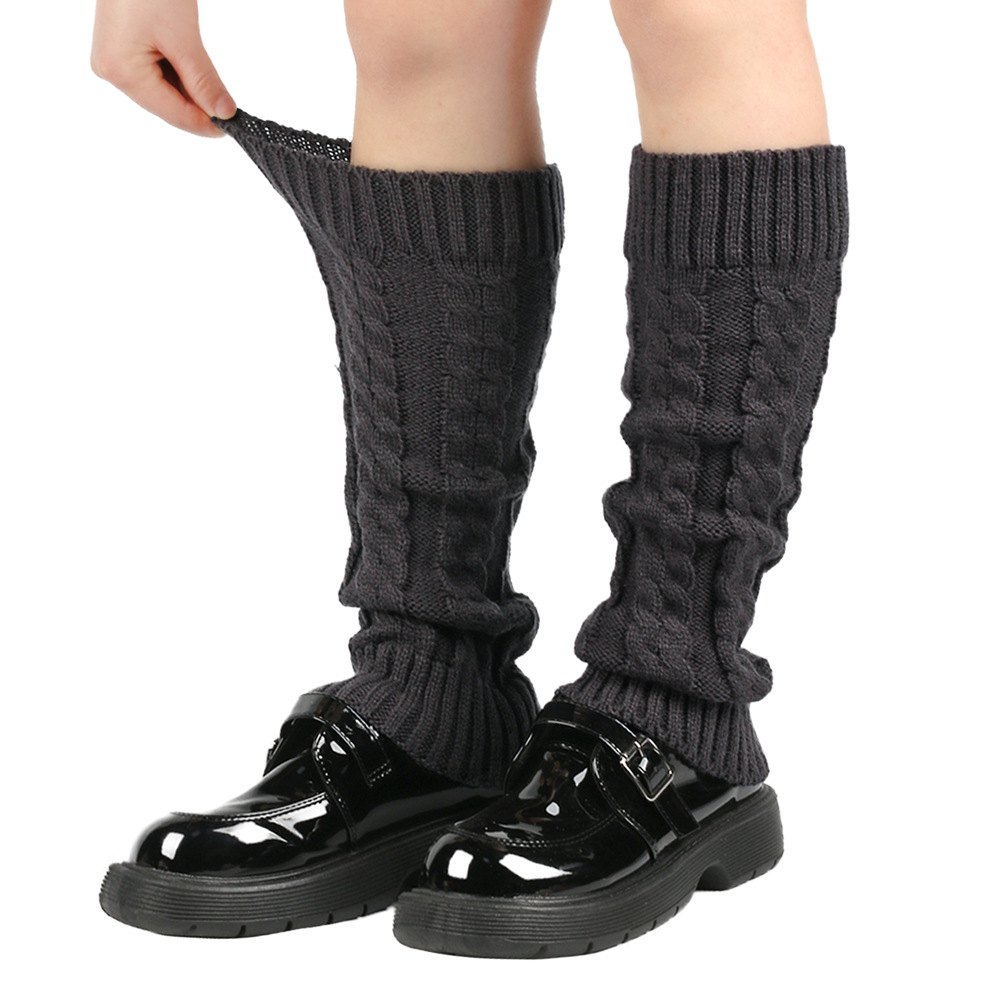 Damen-Beinlinge, Knöchel, Winter, warm, Stretch, gestrickt, Slouch, Thermo-Damen, dicke Wollmanschetten, Hanfstiefelsocken, schwarz-weiße Gamasche – Detail 11