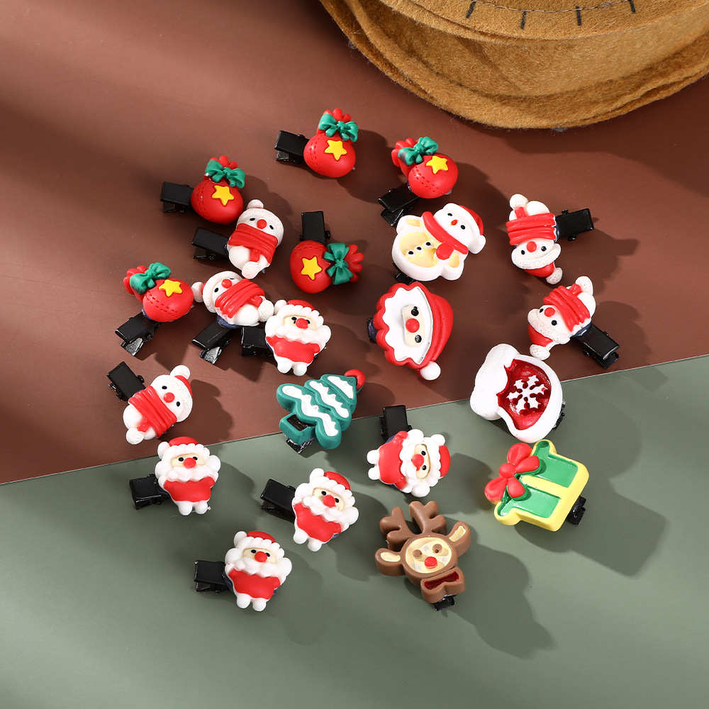 25g Weight Hair Clip Hair Accessories Type Christmas Cute Women's Christmas Tree Snowman Elk Plastic Hair Clip