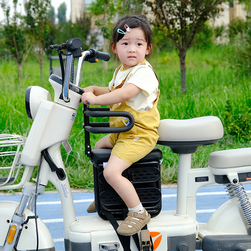 Electric Scooter Child Seat with Front Storage Pedal and Safety Handle, Dedicated Child Safety Seat Storage for Electric Vehicles