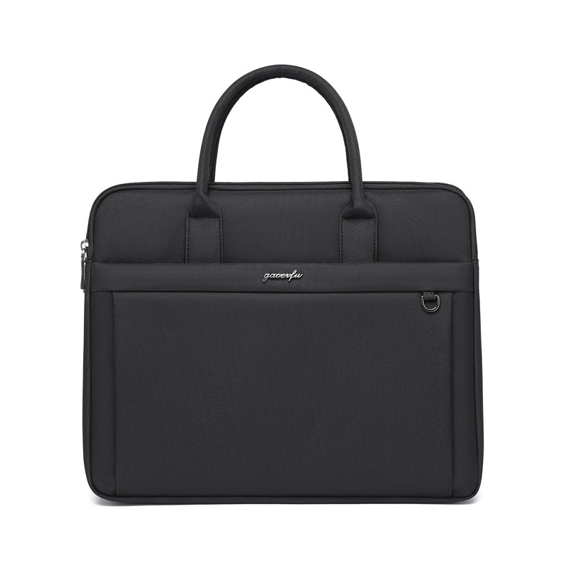 Portable briefcase large capacity double zipper multi-layer conference bag waterproof file bag computer bag_voghion.com