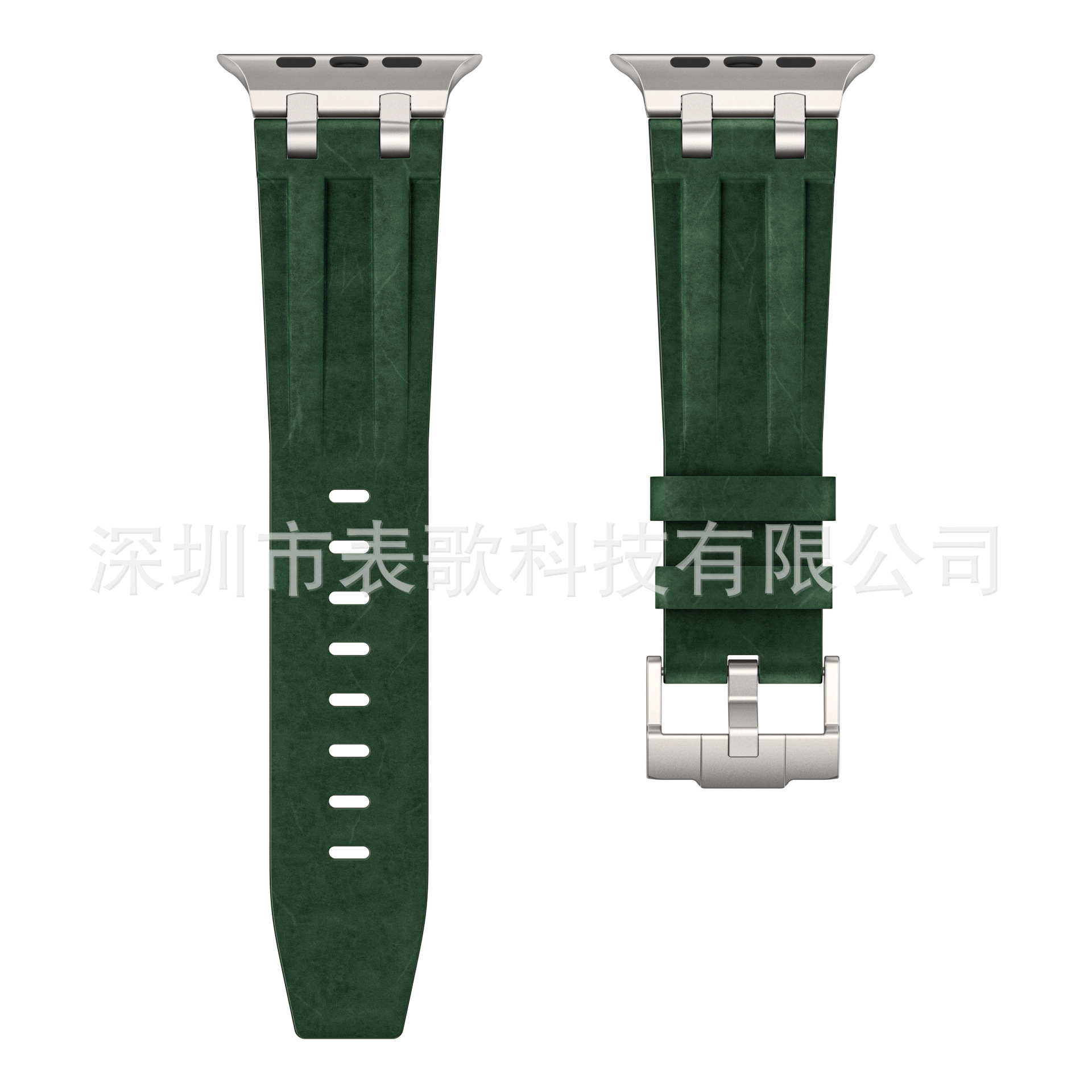 Dark Green Crazy Horse + Silver Buckle