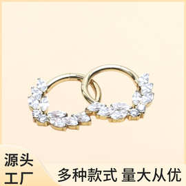 亚马逊热卖G23钛鼻环耳环镶异形锆石人体穿刺饰品源头工厂批发