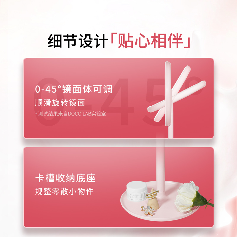 espejo de maquillaje LED con lámpara de escritorio espejo pequeño dormitorio de estudiantes de escritorio in-viento pequeño espejo de vestir portátil