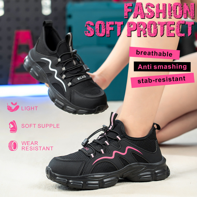 Breathable and Lightweight Women's Labor Protection Shoes Steel Toe Cap Anti-Smash Kevlar Anti-Puncture Safety Shoes Casual Sports Work Shoes Breathable and Lightweight Women's Labor Protection Shoes Steel Toe Cap Anti-Smash Kevlar Anti-Puncture Safety Shoes Casual Sports Work Shoes