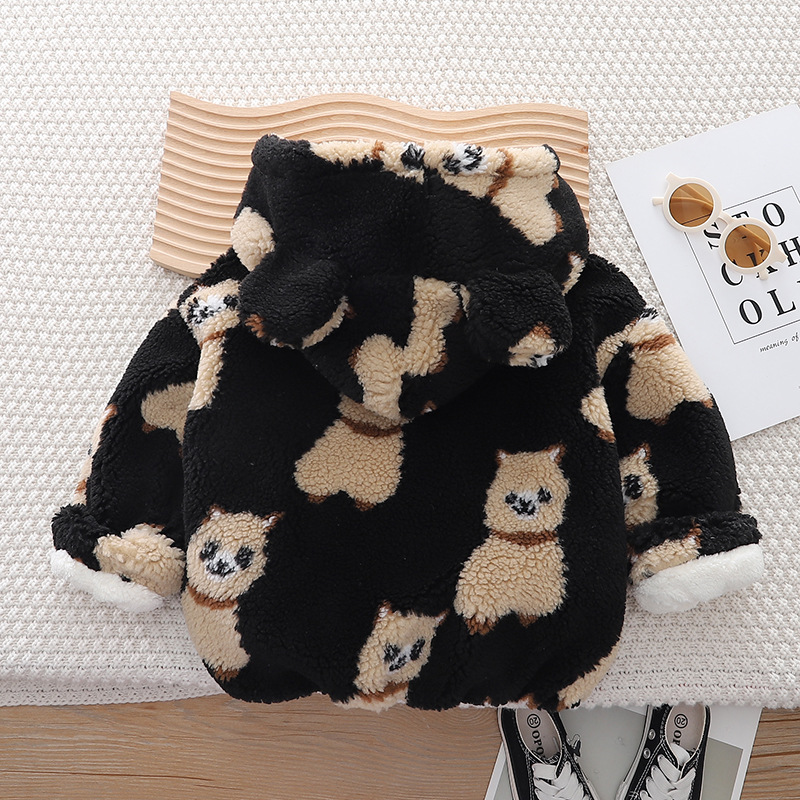 Abrigo acolchado de algodón de invierno para niños 2023 nuevo estilo occidental Abrigo acolchado de algodón forrado de lana para niños de moda bebé Otoño e Invierno chaqueta acolchada de algodón engrosada