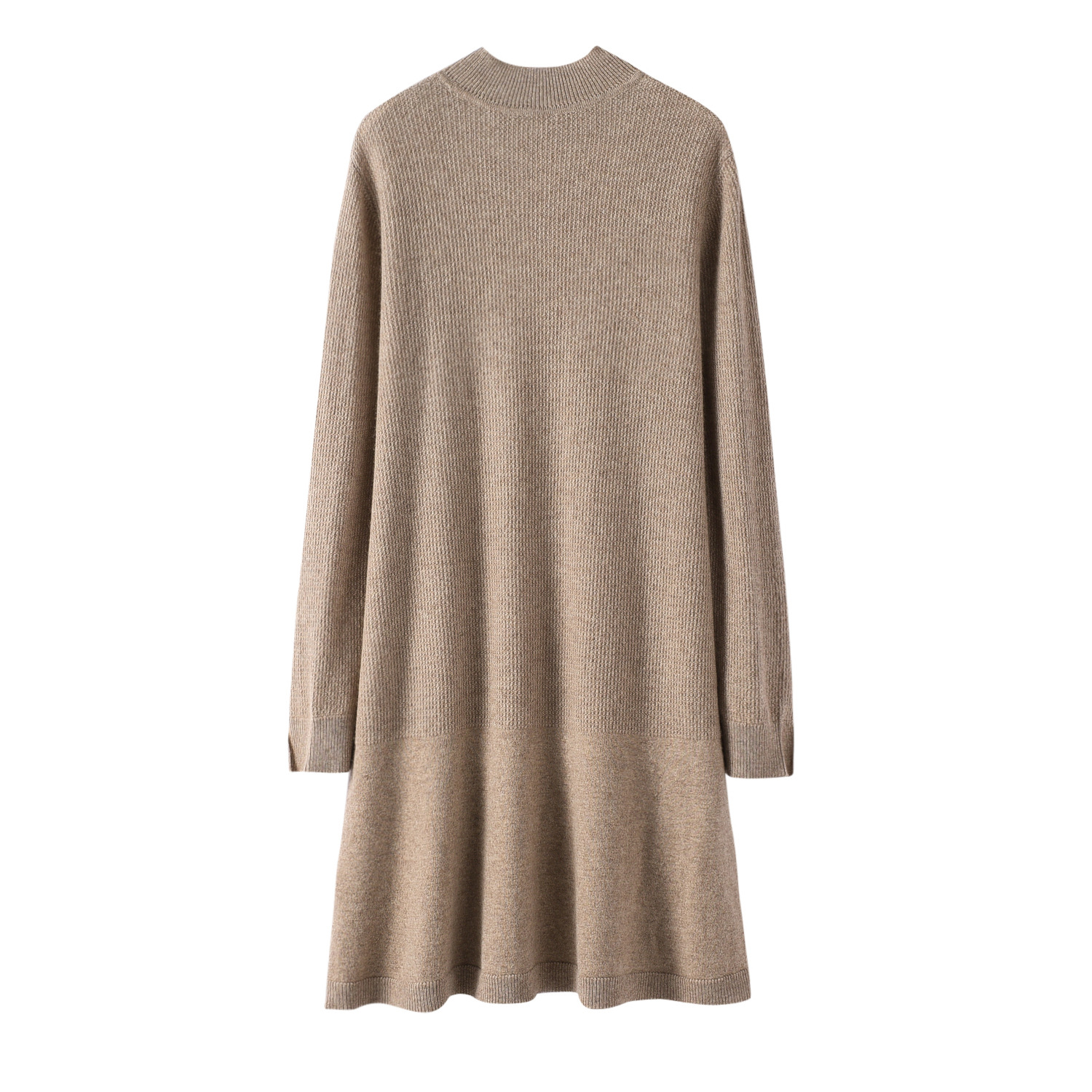 Autumn and Winter Dress Cashmere Sweater Women's Base Shirt Pure Cashmere Long Skirt Mock Collar Loose Large Size Cashmere Base Shirt