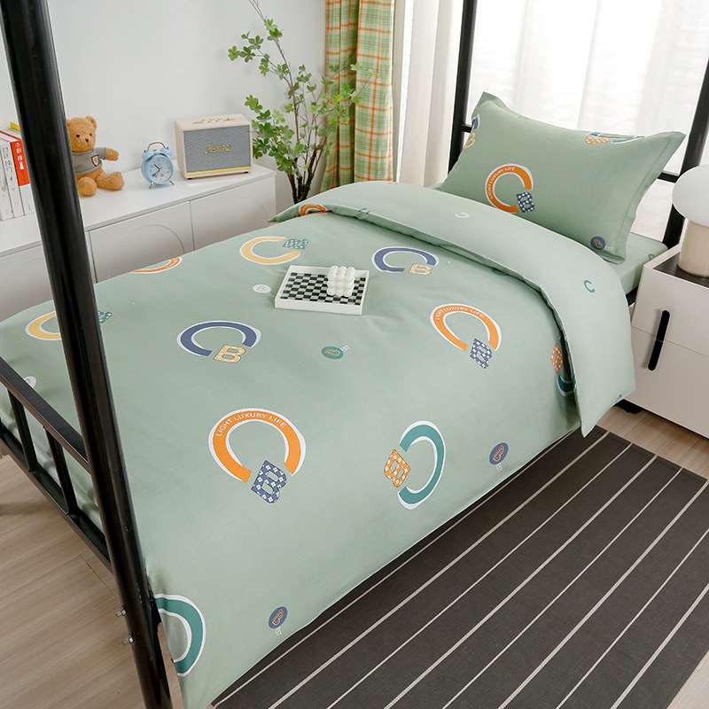 Juego de algodón de tres piezas para dormitorio de estudiantes, juego de seis piezas de algodón puro, funda de edredón, litera, kit de dormitorio, compra al por mayor