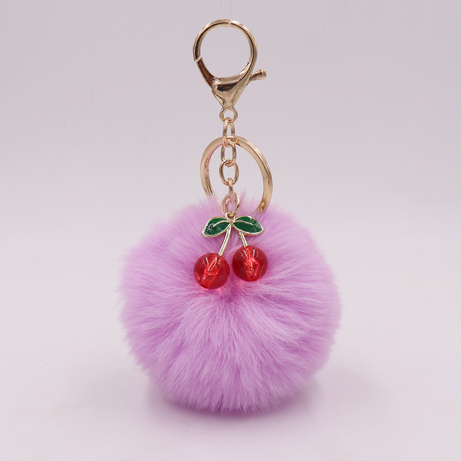 Lindo llavero de peluche de cereza aleación bolsa de bola de piel de cereza colgante bolsa de Ropa Accesorios de llavero