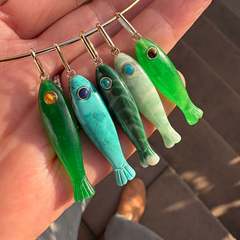 欧美跨境新款夏季海滩系列彩色小鱼吊坠DIY系列铜渡14k金保色