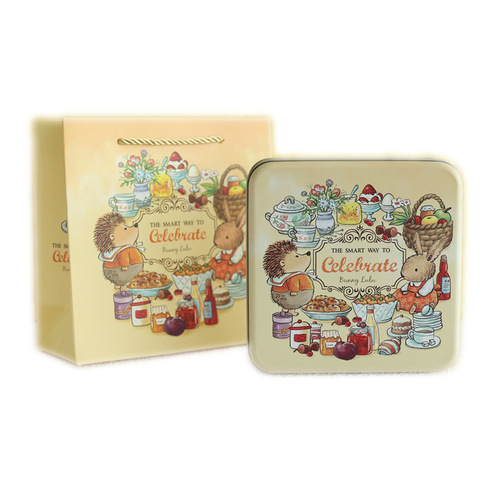 17cm square biscuit box square tinplate box gift box tin box companion gift box