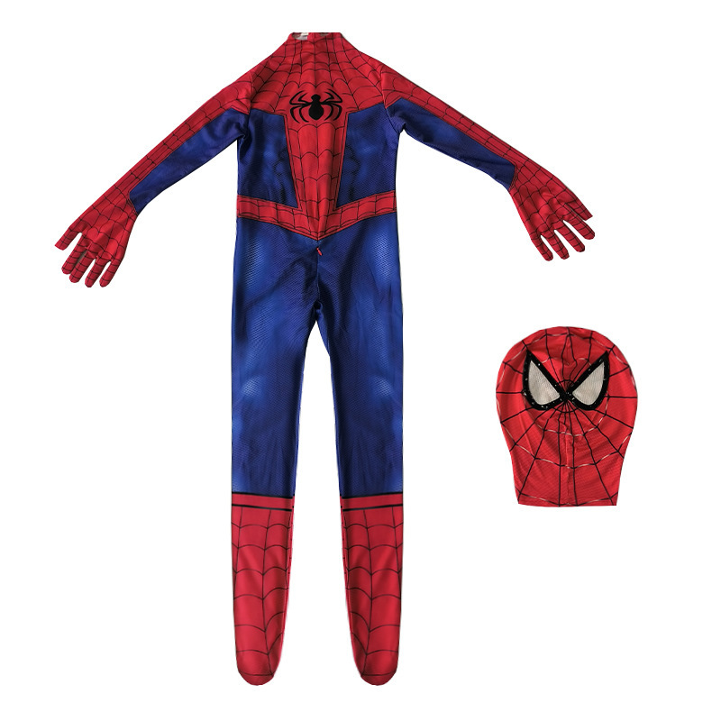 スチールスパイダーマンレオタードcos服远征子供アニメアダルト男性ハロウィーンコスプレ衣装|undefined