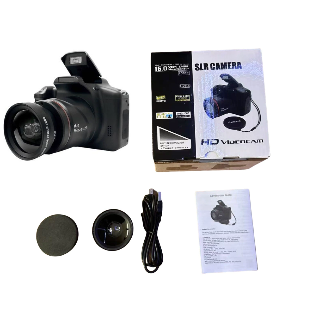 Цифровой фотоаппарат XH05s, 16 МП, Full HD 1080p, 2,4-дюймовый LCD, компактный стиль SLR