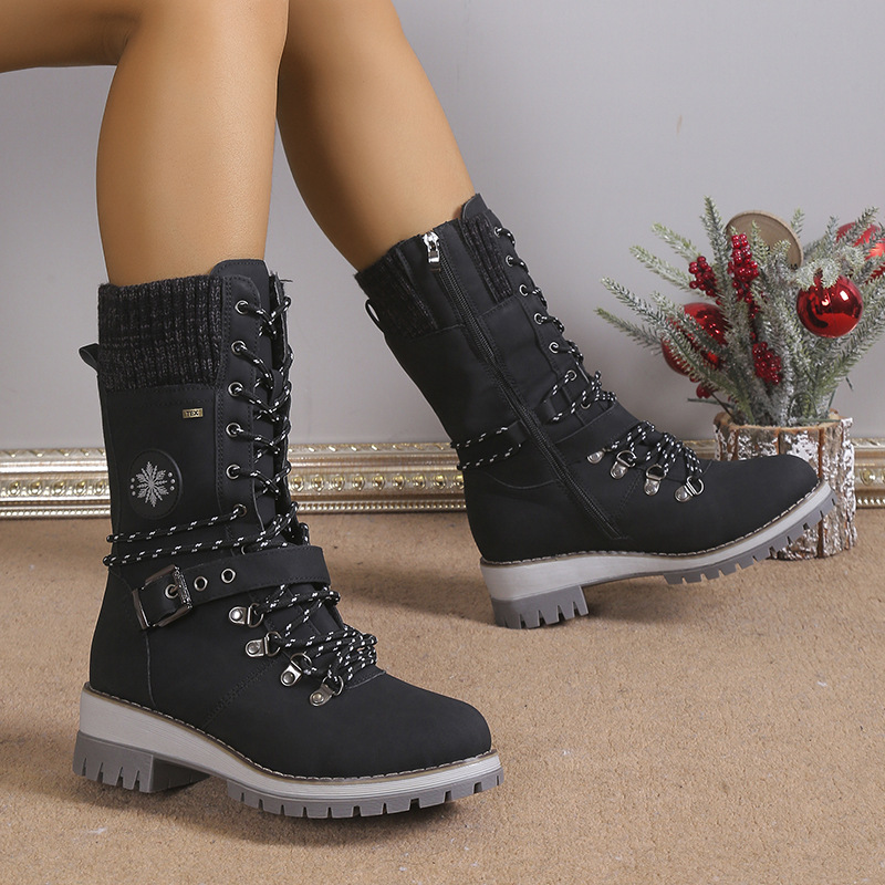 Women's Shoes women's snow boots winter new fur integrated women's shoes thickened warm cotton shoes high snow boots_voghion.com
