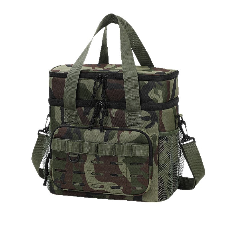 Bolsa de picnic de doble capa camuflada transfronteriza bolsa de aislamiento térmico portátil bolsa de comidas de camping de gran capacidad bolsa de hielo al aire libre bolsa de almuerzo