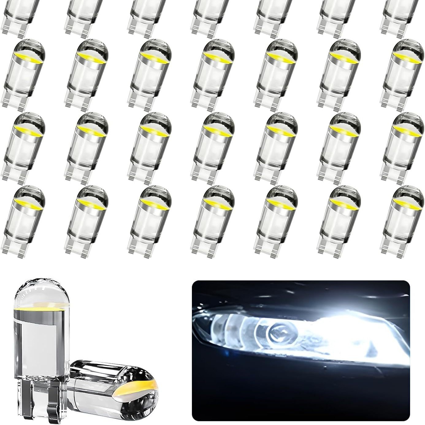 Lámpara de ancho t10 12v lámpara de matrícula cob brillante w5w una lámpara de lectura lámpara de cola de automóvil reformada lámpara led