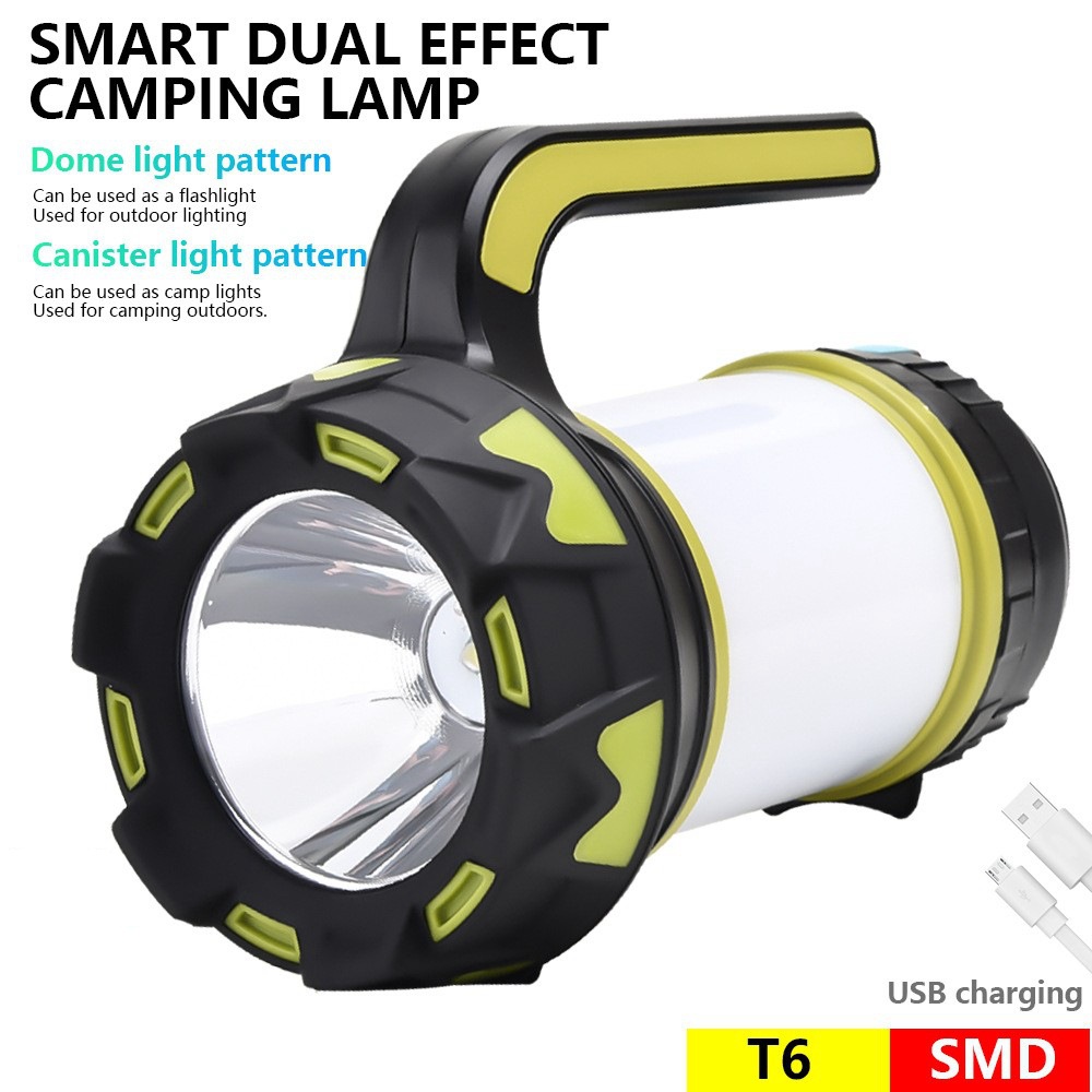 Cross-Border New Searchlight LED Multi-Function USB Rechargeable Camping Emergency Lighting Portable Flashlight_voghion.com