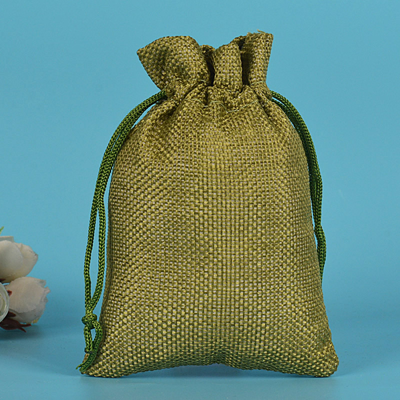 льняная сумка 7*9 см; военная зеленая нейлоновая веревка