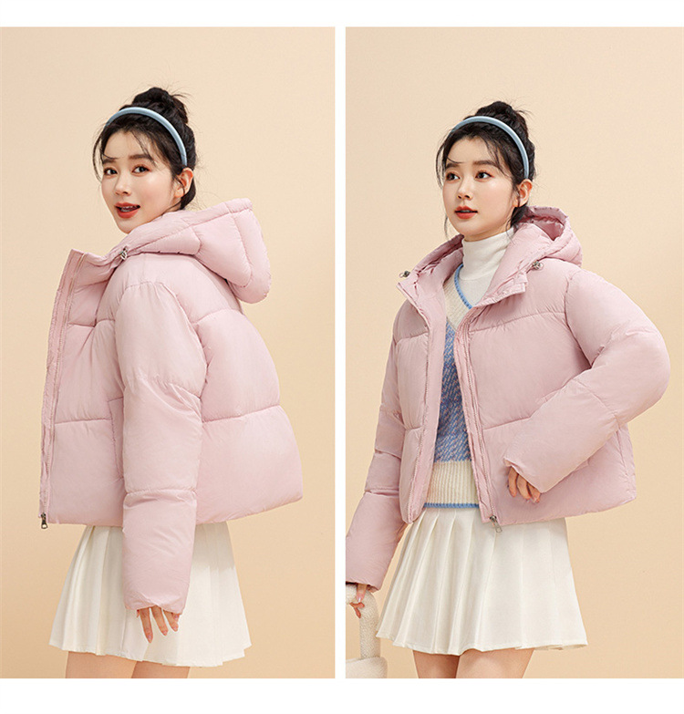 Chaqueta corta con capucha para mujer, estilo coreano, de invierno, corta, gruesa, cálida, de algodón, para mujer_voghion.com