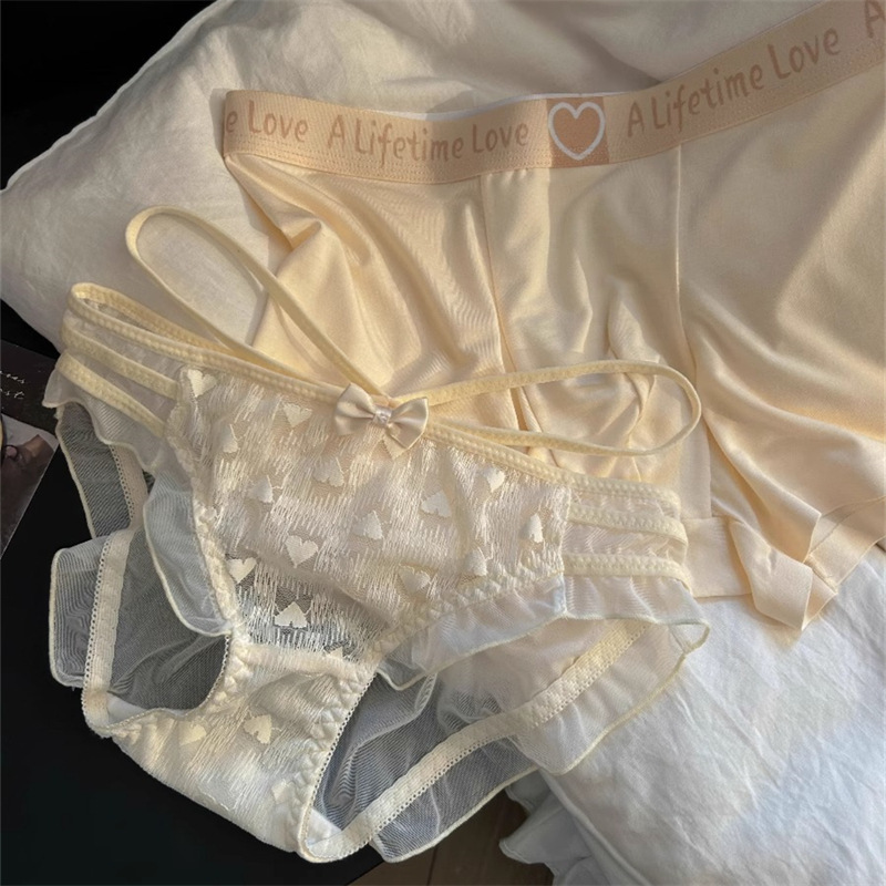 Direct selling explosions couple underwear a man and a woman pure sexy dating romantic couple double hollow lace cotton