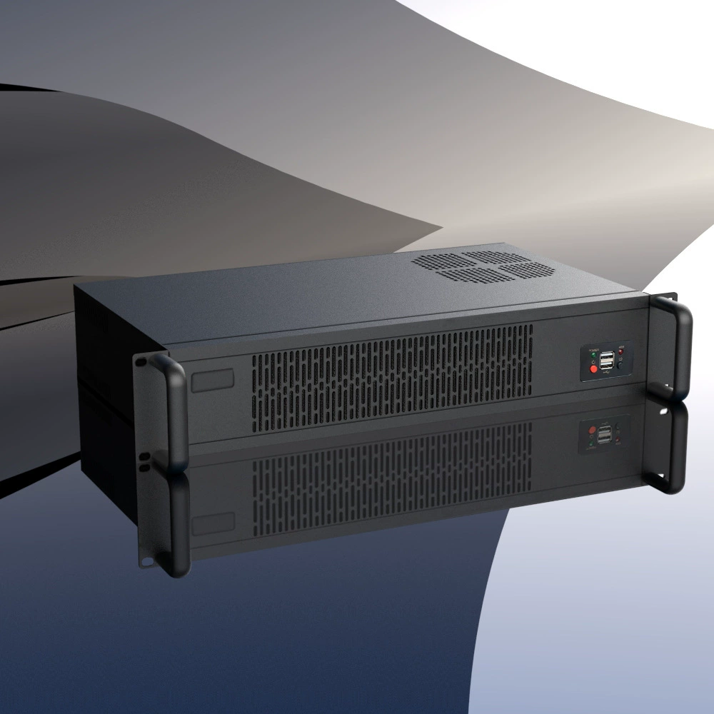 Заводское индивидуальное 2U промышленное шасси управления, короткое мини-280 мм, без форм, лазерная резка, толстый лист, промышленный черный