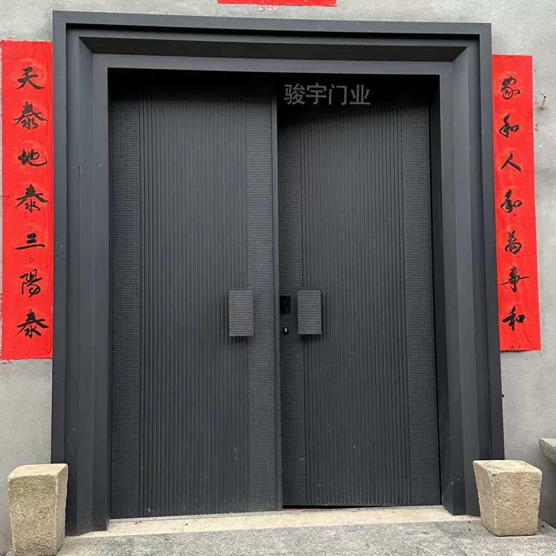 批发定]制锌合金大门双开门仿铜门别墅乡村入户门家用农村进户门