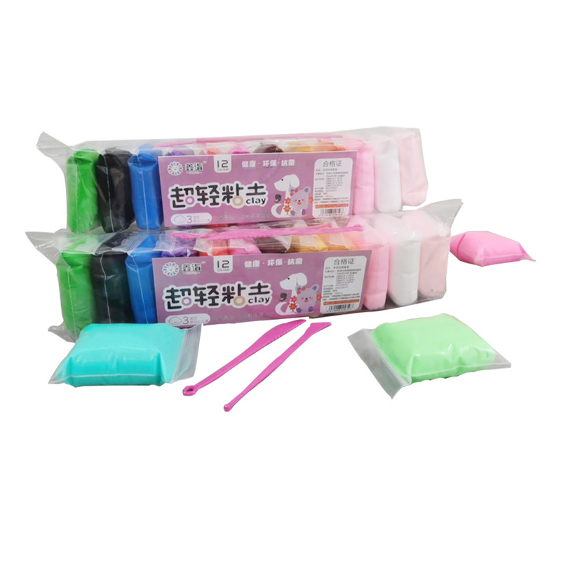 Arcilla ligera del Boro bajo de los niños de la plastilina 12-color
