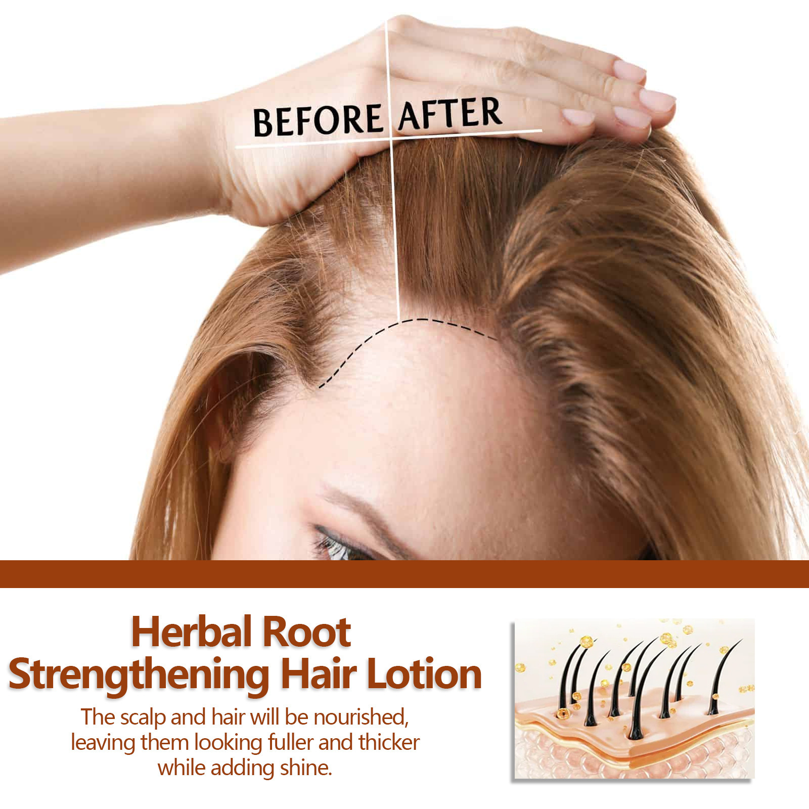 EELHOE zeliščni losjon za lase od korenin učvrsti in obnovi debelo lasno linijo, krepi lase, vlaži lase in preprečuje izpadanje las_voghion.com