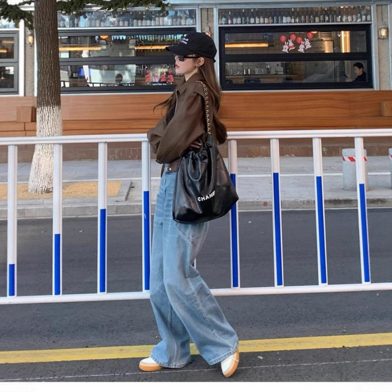 小个子2025新款今年流行感美拉德pu皮夹克棕色皮衣外套女超短款潮|undefined