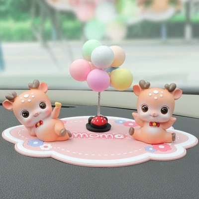 Car ornaments – Heart Macey Deer Ornaments Desktop - brown-ab-balloon-momo-duck-powder-pad