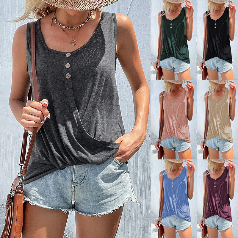 summer solid color T-shirt