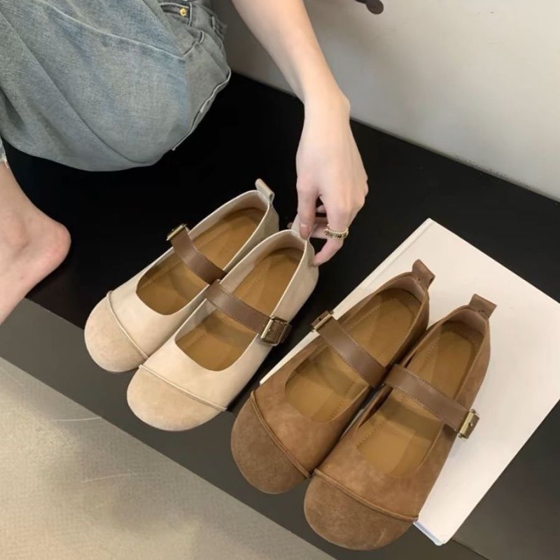 (2개) BIRKENSTOCKS 신발 여성 가죽 새 가을 플랫 메리 제인 여성 신발 콩 신발 밀크 신발 올매치 트렌디